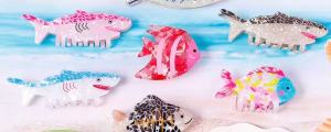 PAWSOME PETS NEW YORK Hand-painted OCEAN Claw Hair Clip | Eco-Friendly