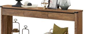 63Inch Rustic Farmhouse Console Table With Drawers