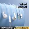 3.5mm/Type-C Wired Headphones Over Ear HiFi Call Wire Control Earphones With Mic Headsets For Cellphones Tablet Laptop Earbuds