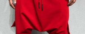 Cotton Low Crotch Hip Hop Men Pants Baggy Harem Pants Soft Drawstring Solid Color Casual Loose Pants Cropped Trousers