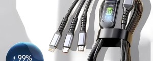 100W Fast Charging Cable Multi Charger Cable Nylon Braided Multiple USB Universal 3 in 1 Charging Cord Adapter with Type-C Micro