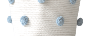 Sky Blue Pom Basket - Large