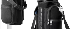 Magnetic Water Bottle Holder Gym Water Bottle Carrier Bag W/ Phone Pocket Handle Shoulder Strap 6 Built-In Magnets Water Bottle