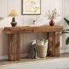 63 Inch Handcrafted Farmhouse Walnut Console Table