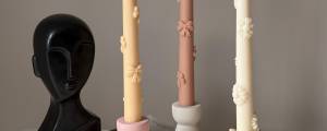 Banana Jesmonite Candlestick Holder: Handmade Taper Candle Decor