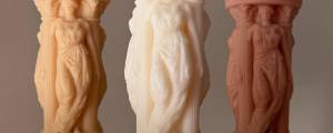 Caryatid Greek Column Soy Candle: Handmade Home Decor