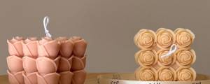 Handmade Rose Cube Candle | Soy Decor