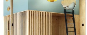 Solid wood bed, children's playhouse, secret base cloud be d, ladder model