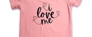 Baby/Kids Graphic Bamboo T-Shirt | "I Love Me" | Rose