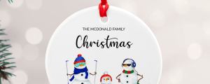 Personalised Snowman Family Christmas Ornament