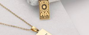 Personalised Sun Tarot Card Necklace