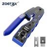 ZOERAX RJ45 Crimp Tool Ethernet Crimping Tool All-in-one Crimper For Pass Through Cat6 Cat5e Connectors With Replacement Blades