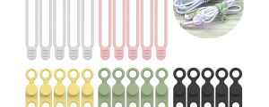Silicone Cable Ties,Cord Organizer,Cable Straps,Reusable Cord Ties,Travel Cable Organizer ,Cute Elastic Tie, Wire Ties