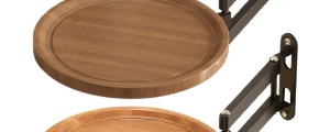 Folding Wall Table For Bed Retractable Wall-Mounted Desk Small Round Desk Wall Mounted tray Rotatable Bedside Storage Holder